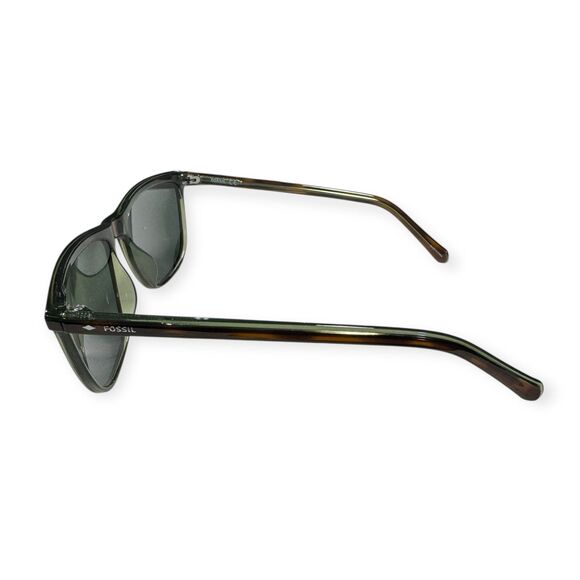 Fossil Havana Green Rectangle Sunglasses FOS3135 145mm Dark Green Lenses w/ Case